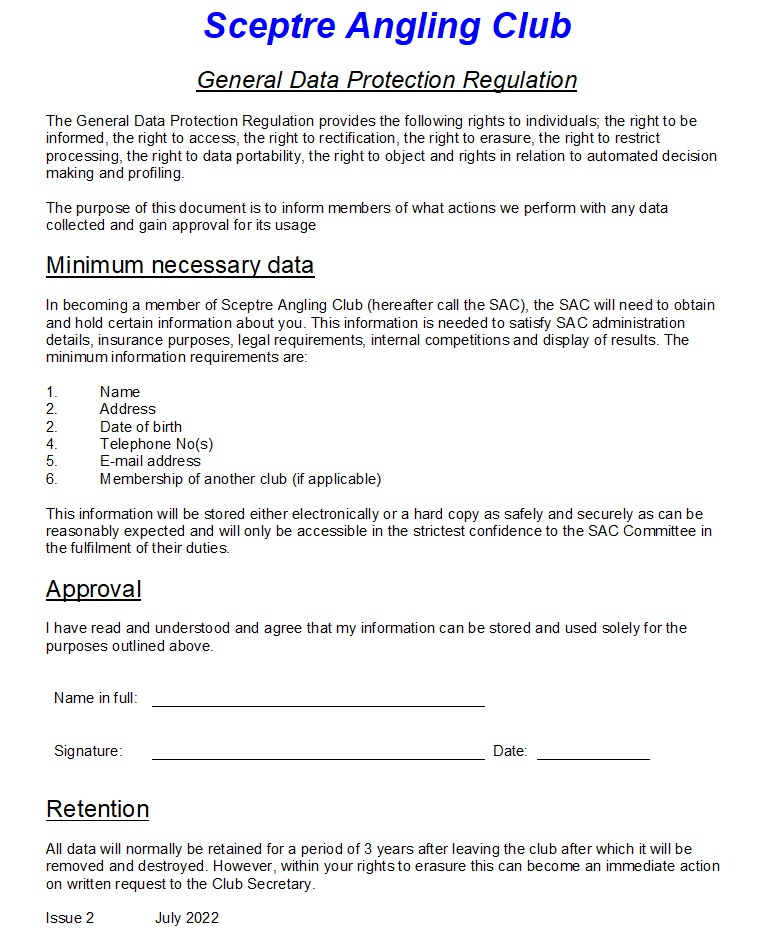 Data Protection Act Form